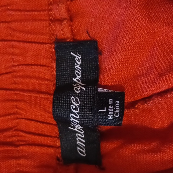 Ambiance Apparel, sz L, rust colored linen blend pants, elasticized wais… - Picture 6 of 8